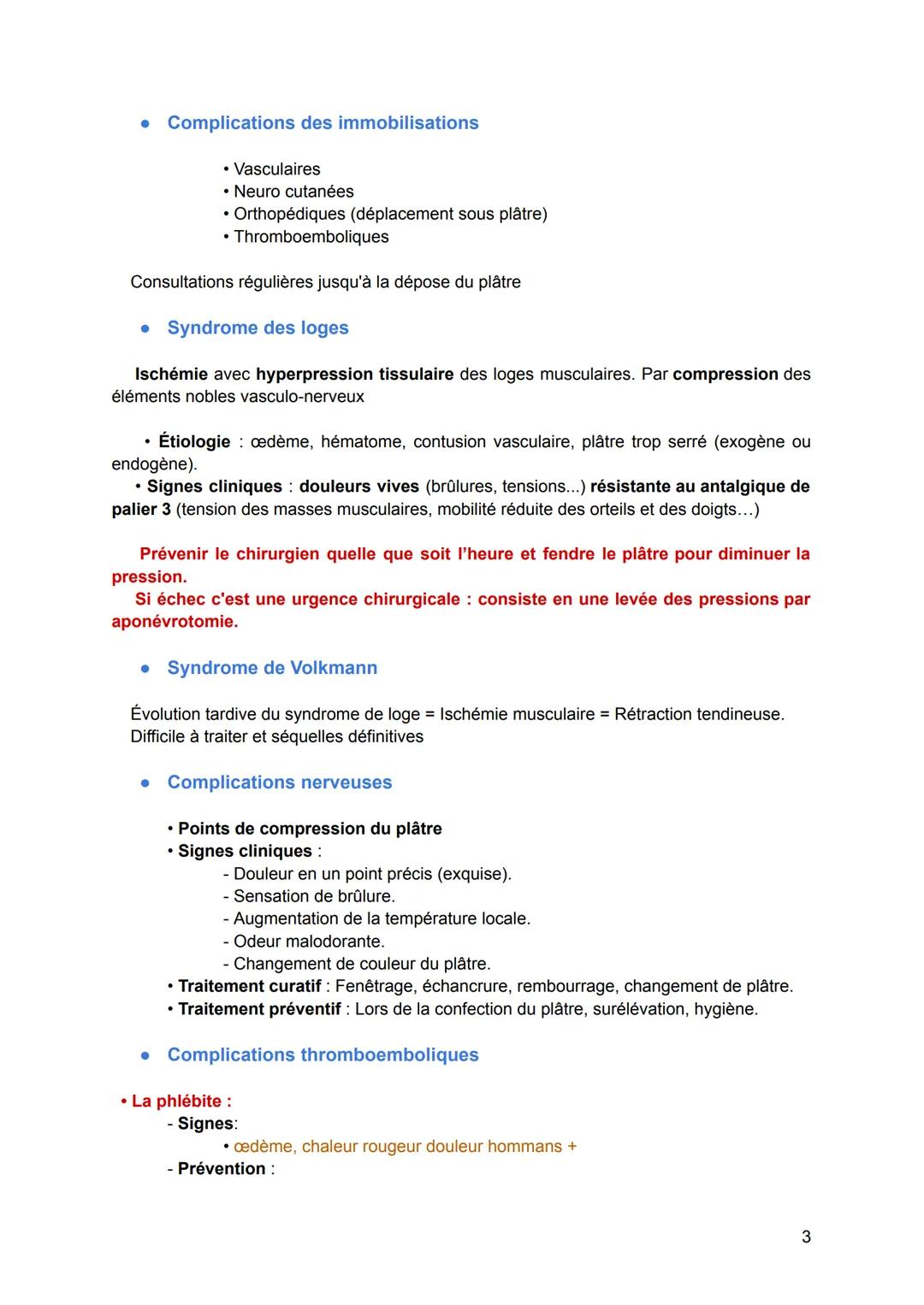 # Processus traumatiques de l'appareil locomoteur :
Traitement - Immobilisation
* Prise en charge initiale
* Contrôler la douleur