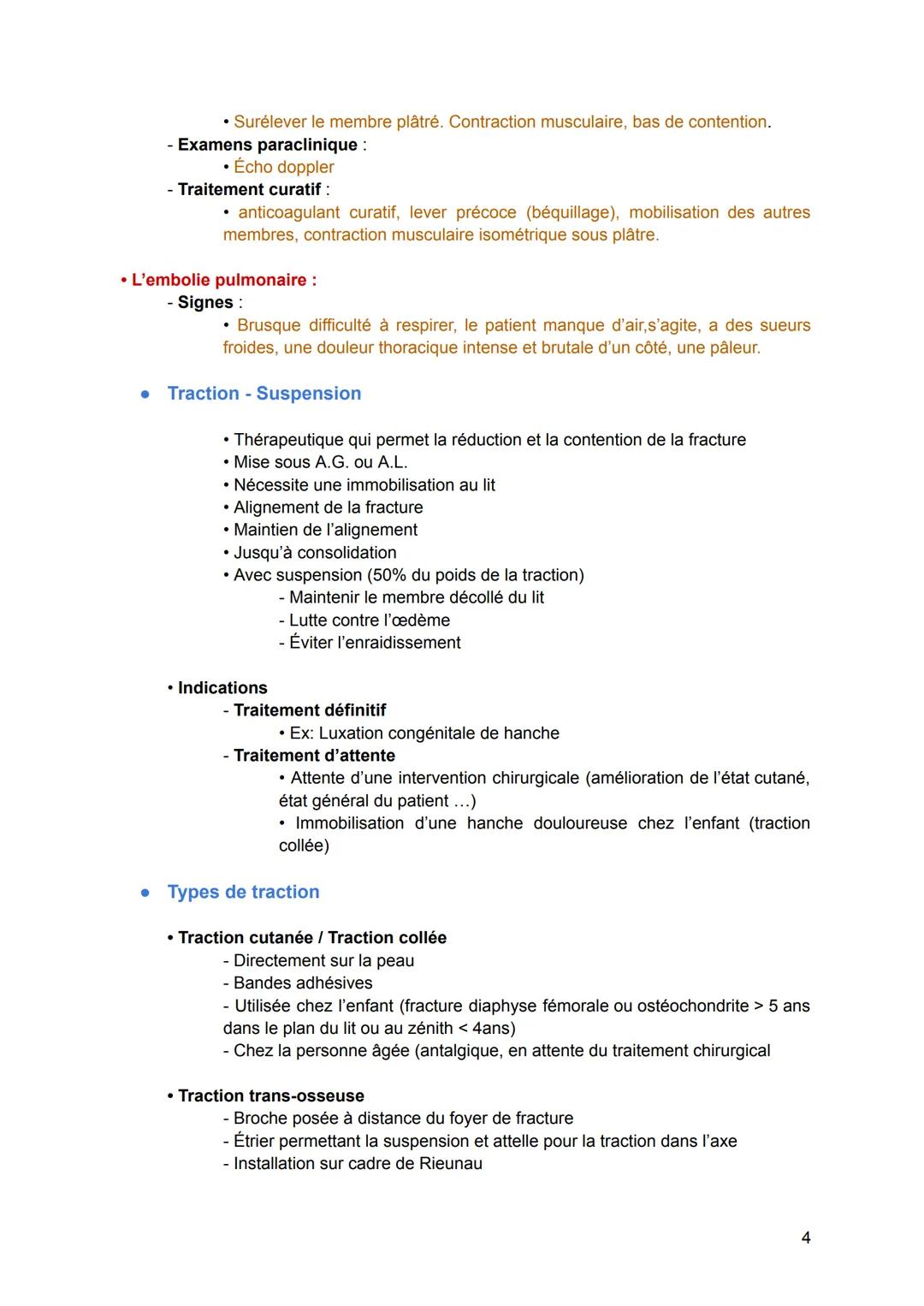 # Processus traumatiques de l'appareil locomoteur :
Traitement - Immobilisation
* Prise en charge initiale
* Contrôler la douleur