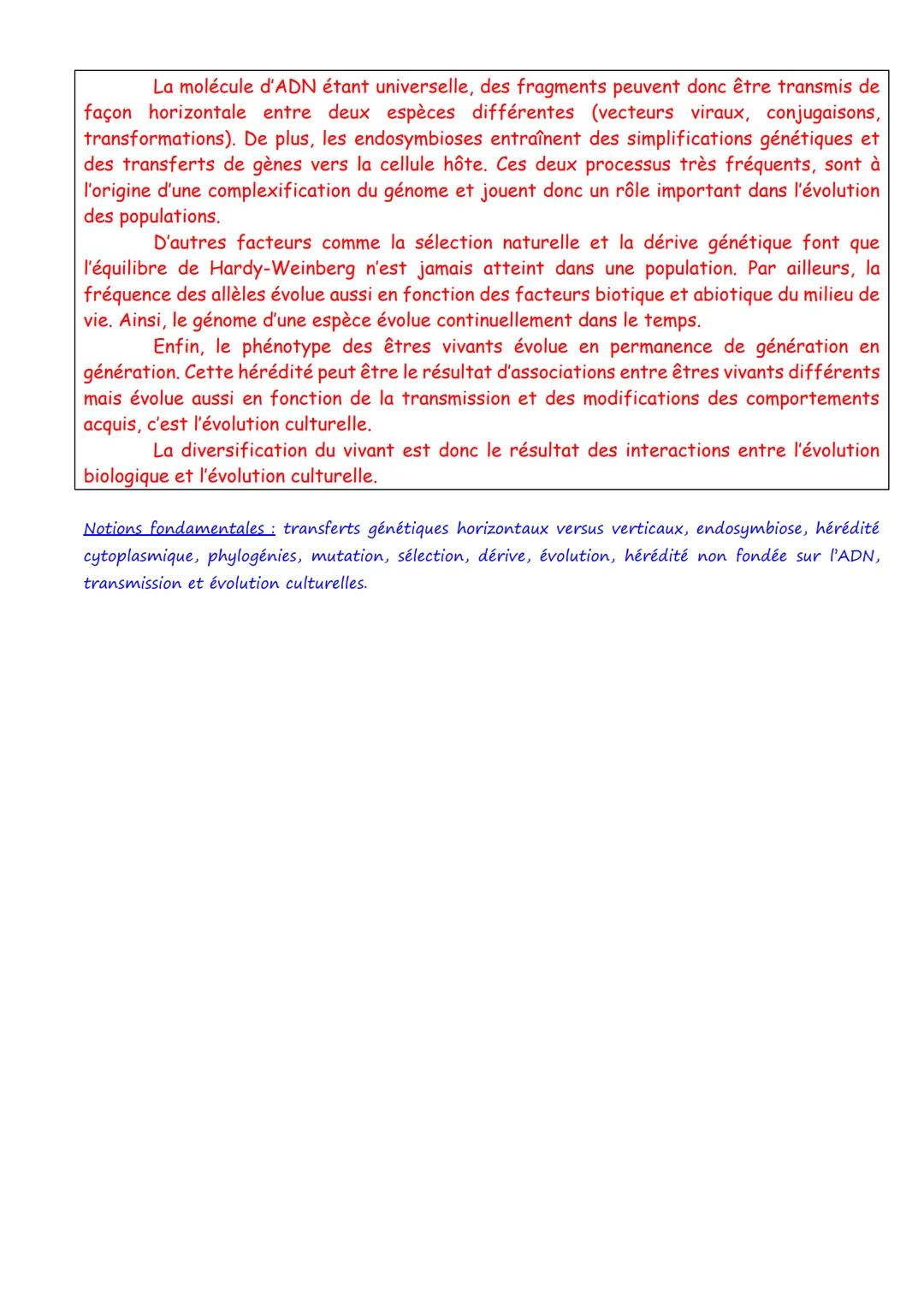THEME 1-LA TERRE, LA VIE ET L'ORGANISATION DU VIVANT
Génétique et évolution
Spécialité SVT term
CHAPITRE 2 - LA DIVERSIFICATION DU VIVANT
Le
