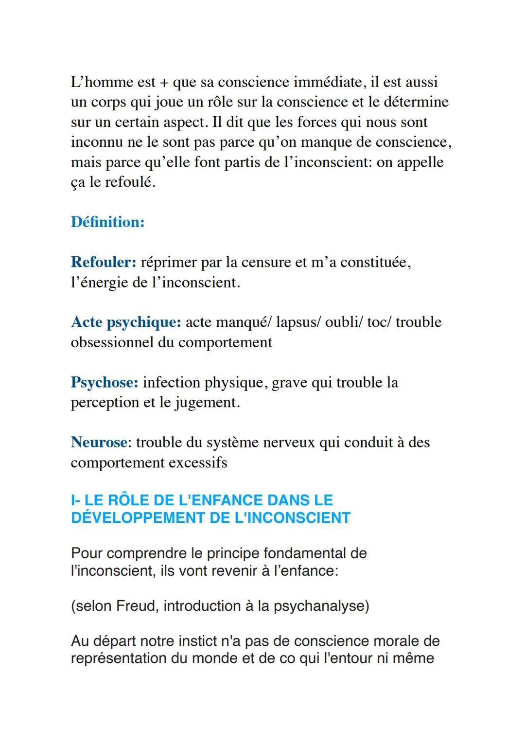 L'Inconscience
Philosophie
Définition :
L'inconscience désigne l'état où un individu n'est pas
conscient de ses pensées, de ses émotions ou