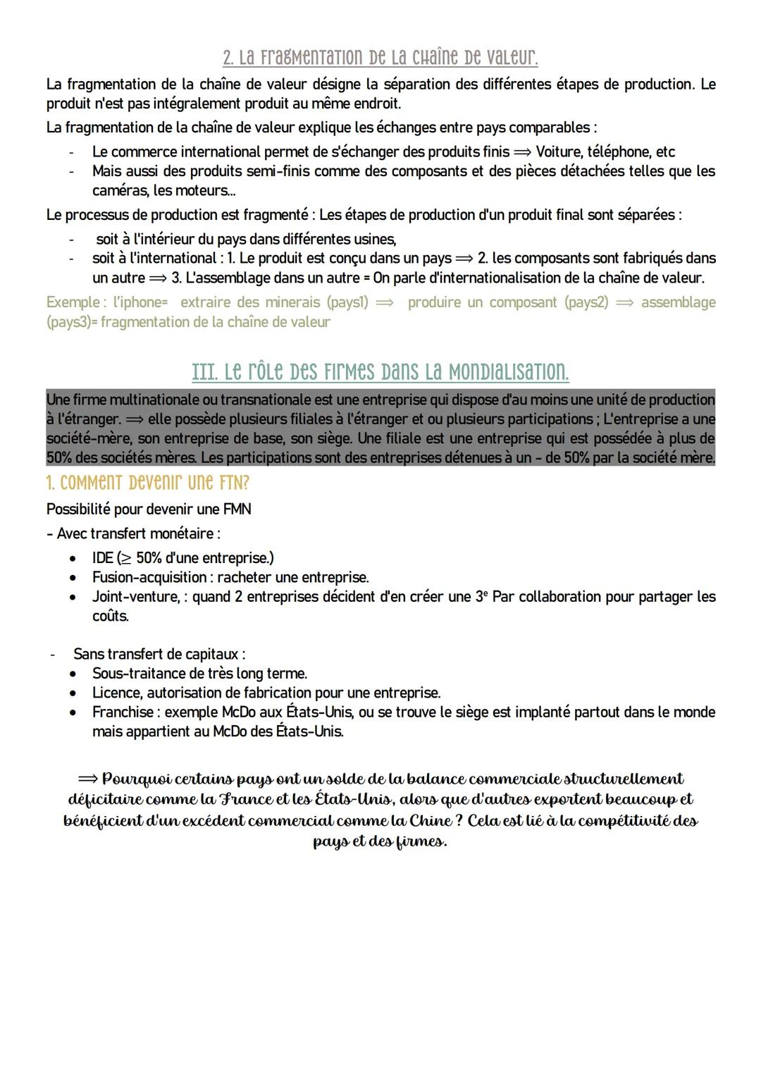 # Chapitre 2: quels sont les fondements du commerce
international et de l'internationalisation de la production?
INTRODUCTION, Qu'est-ce qu