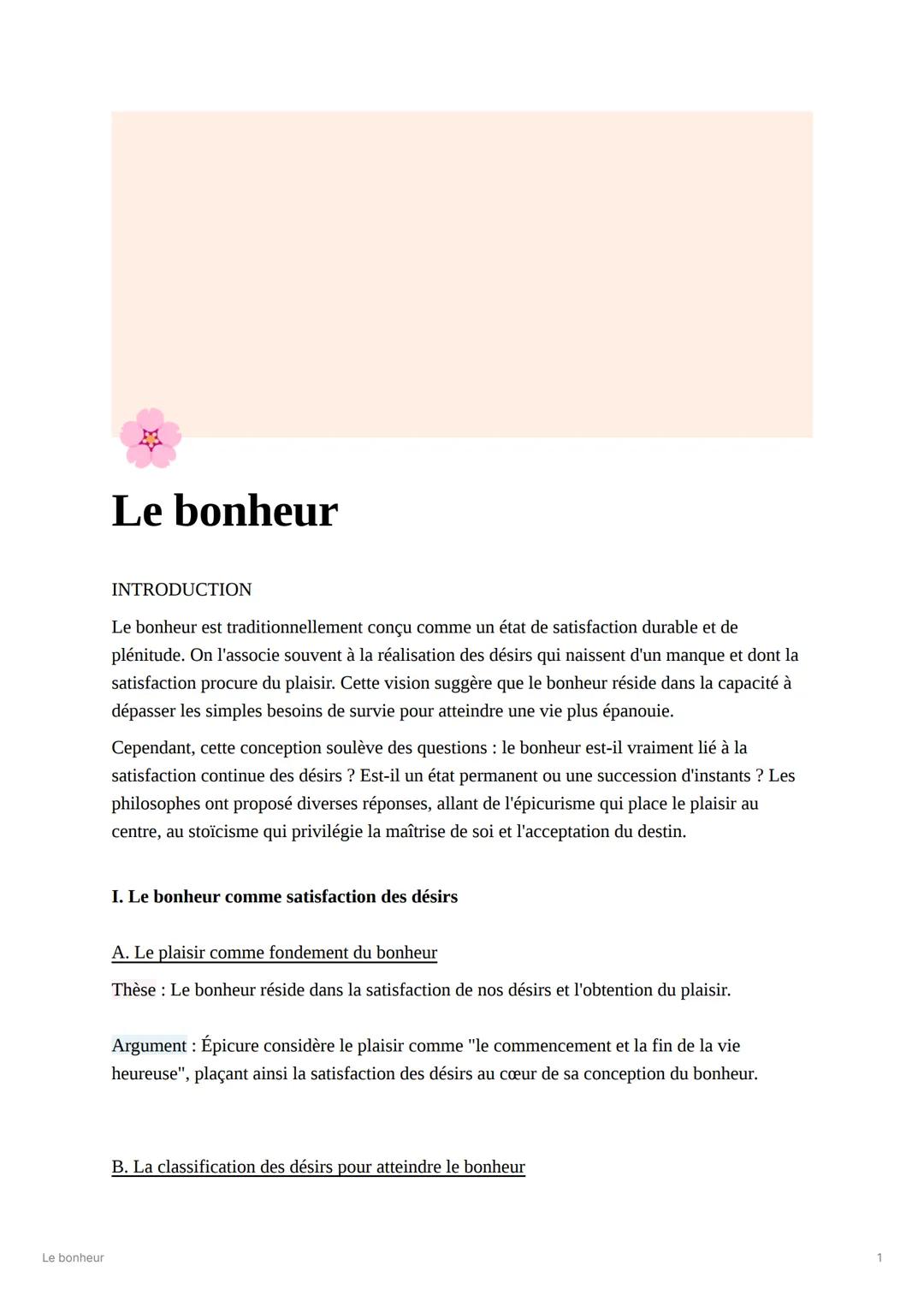LE BONHEUR