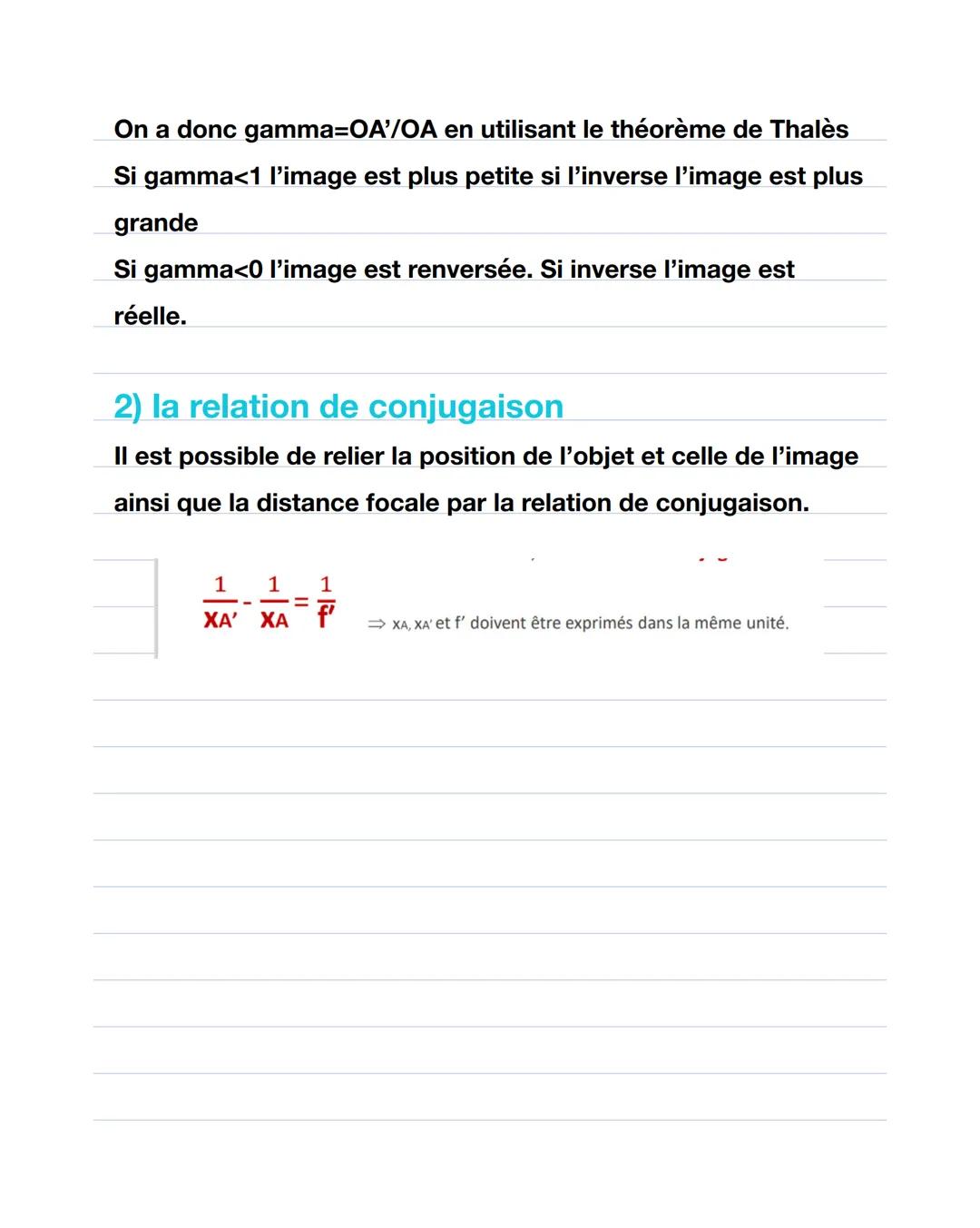 •
•
Physique chapitre 2
Lentilles minces convergentes
I/ Rappels
une lentille mince convergente est plus épaisse en son
centre que sur les b