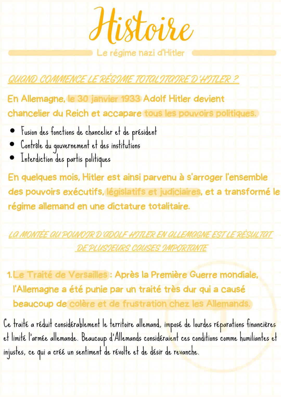 # Histoire
Le régime nazi d'Hitler
QUAND COMMENCE LE RÉGIME TOTALITAIRE D'HITLER?
En Allemagne, le 30 janvier 1933 Adolf Hitler devient
c