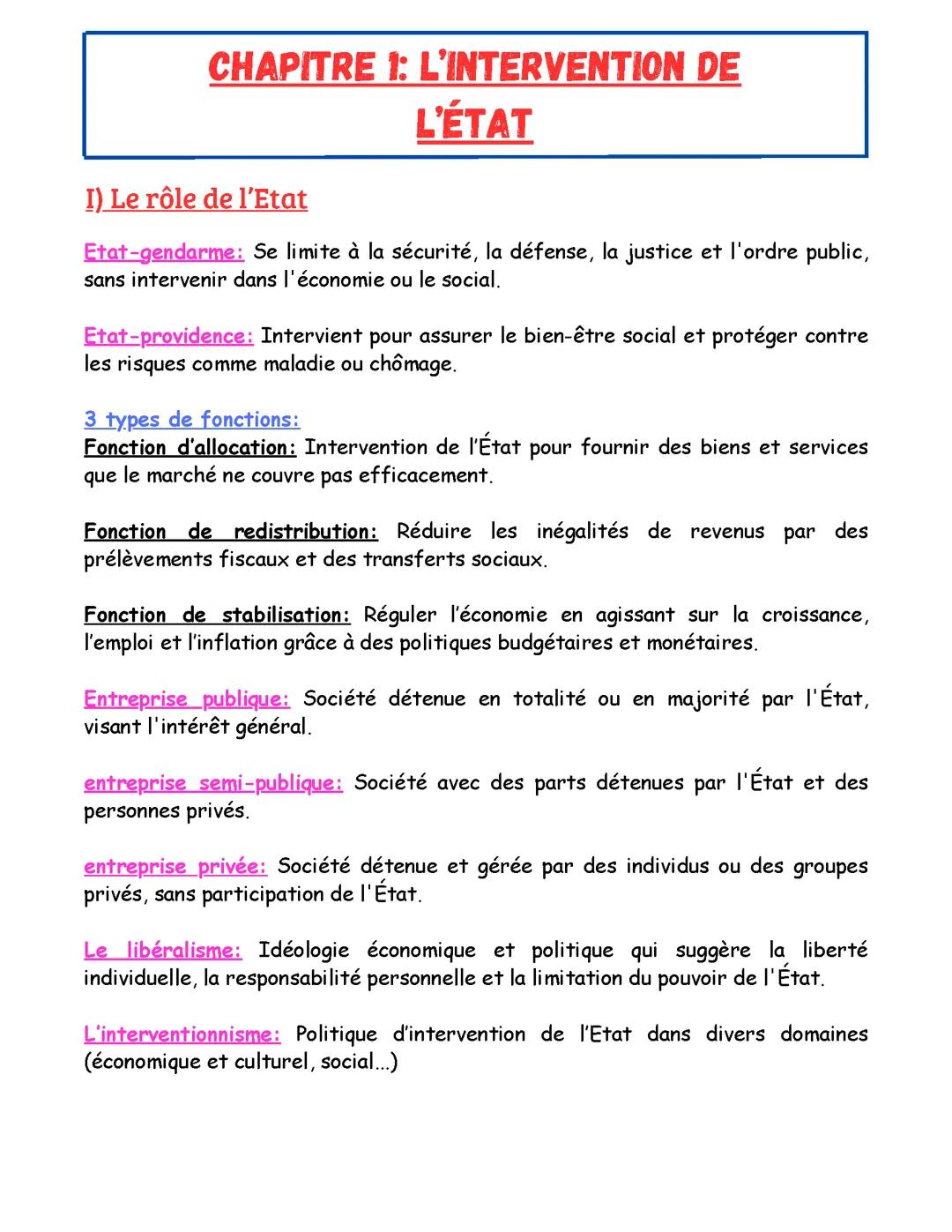 Chapitre 1: L’intervention de l’État