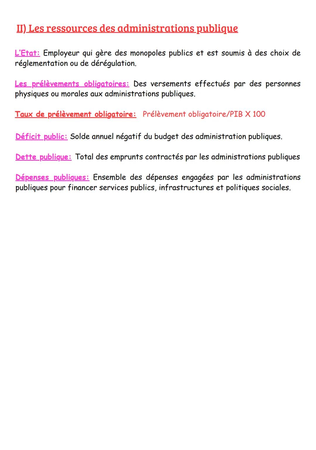 CHAPITRE 1: L'INTERVENTION DE
L'ÉTAT
I) Le rôle de l'Etat
Etat-gendarme: Se limite à la sécurité, la défense, la justice et l'ordre public,