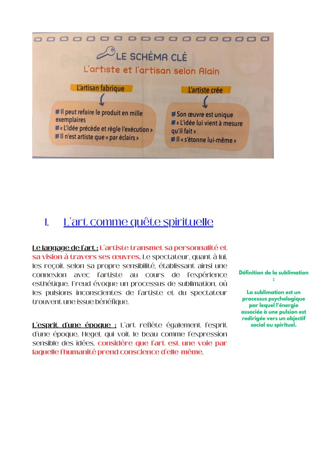 l'art: cours
1. L'art est une production régulée
Une production consciente : le terme art provient du
latin "ars", qui correspond au grec "t