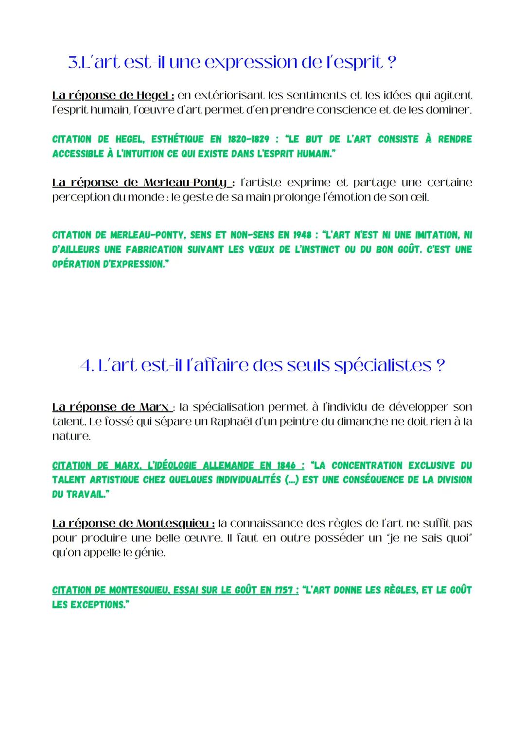 l'art: cours
1. L'art est une production régulée
Une production consciente : le terme art provient du
latin "ars", qui correspond au grec "t