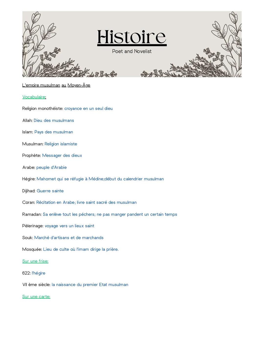 L'empire musulman au moyen âge