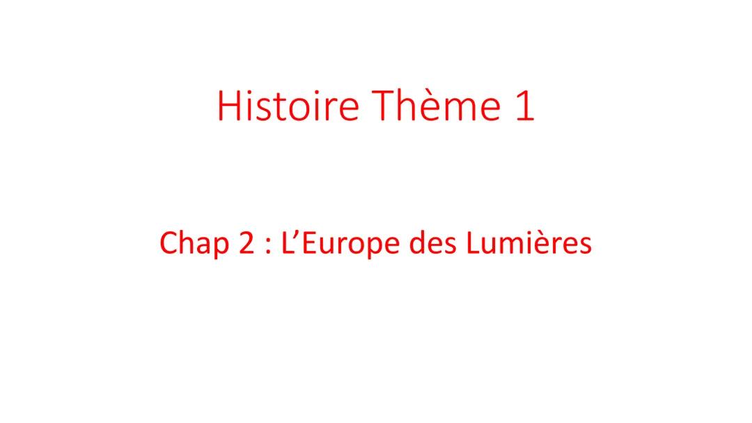 Cours l'Europe des Lumières