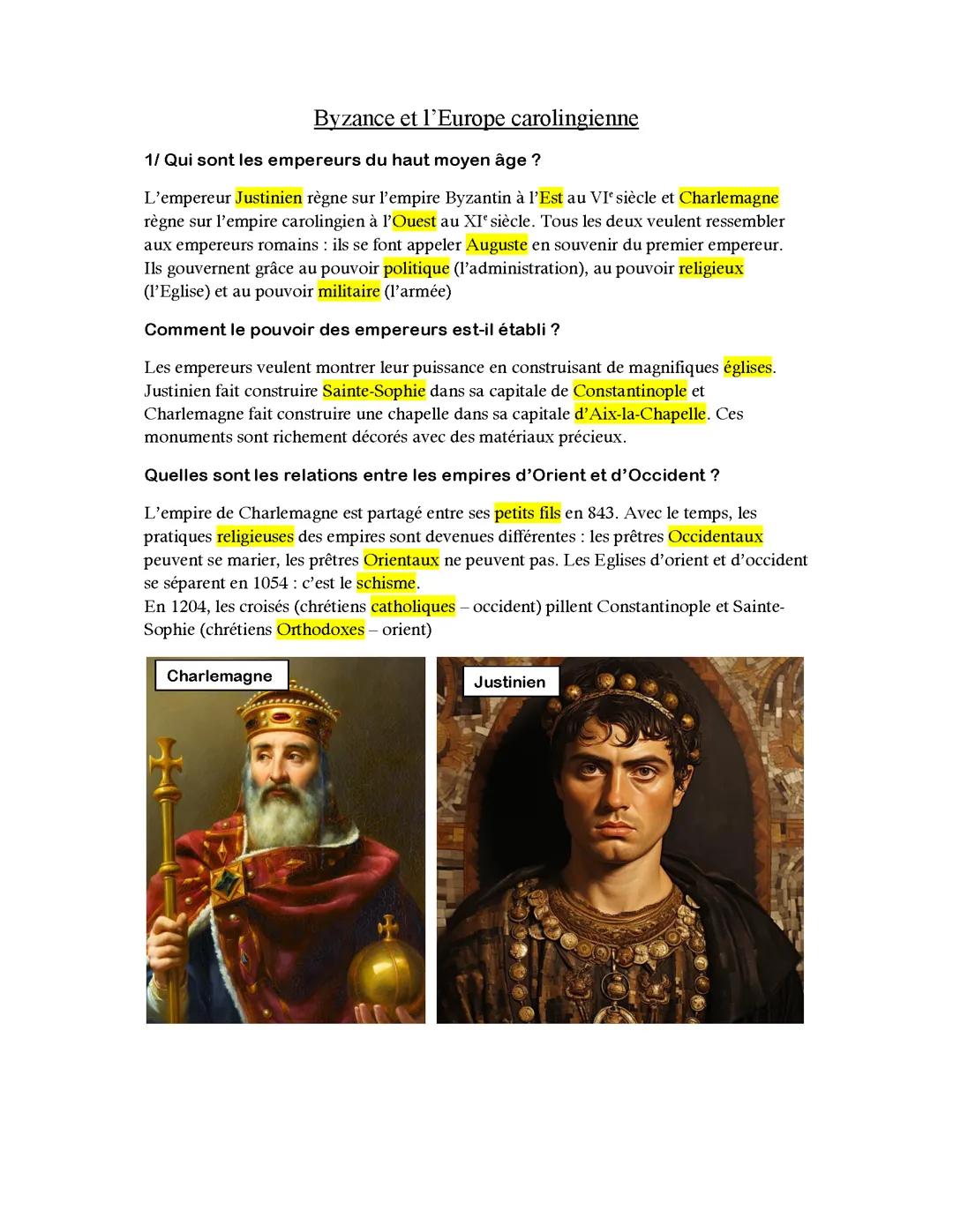 Byzance et l'Europe carolingienne