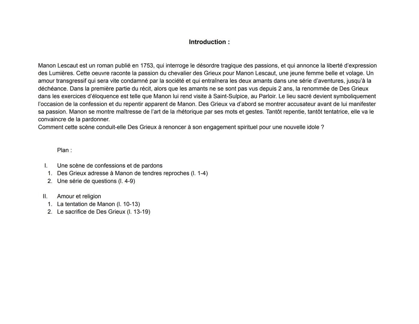 LL n° 1. Abbé Prévost, Manon Lescaut (1731)
Nous nous assîmes l'un près de l'autre. Je pris ses mains dans les miennes. « Ah! Manon, lui dis