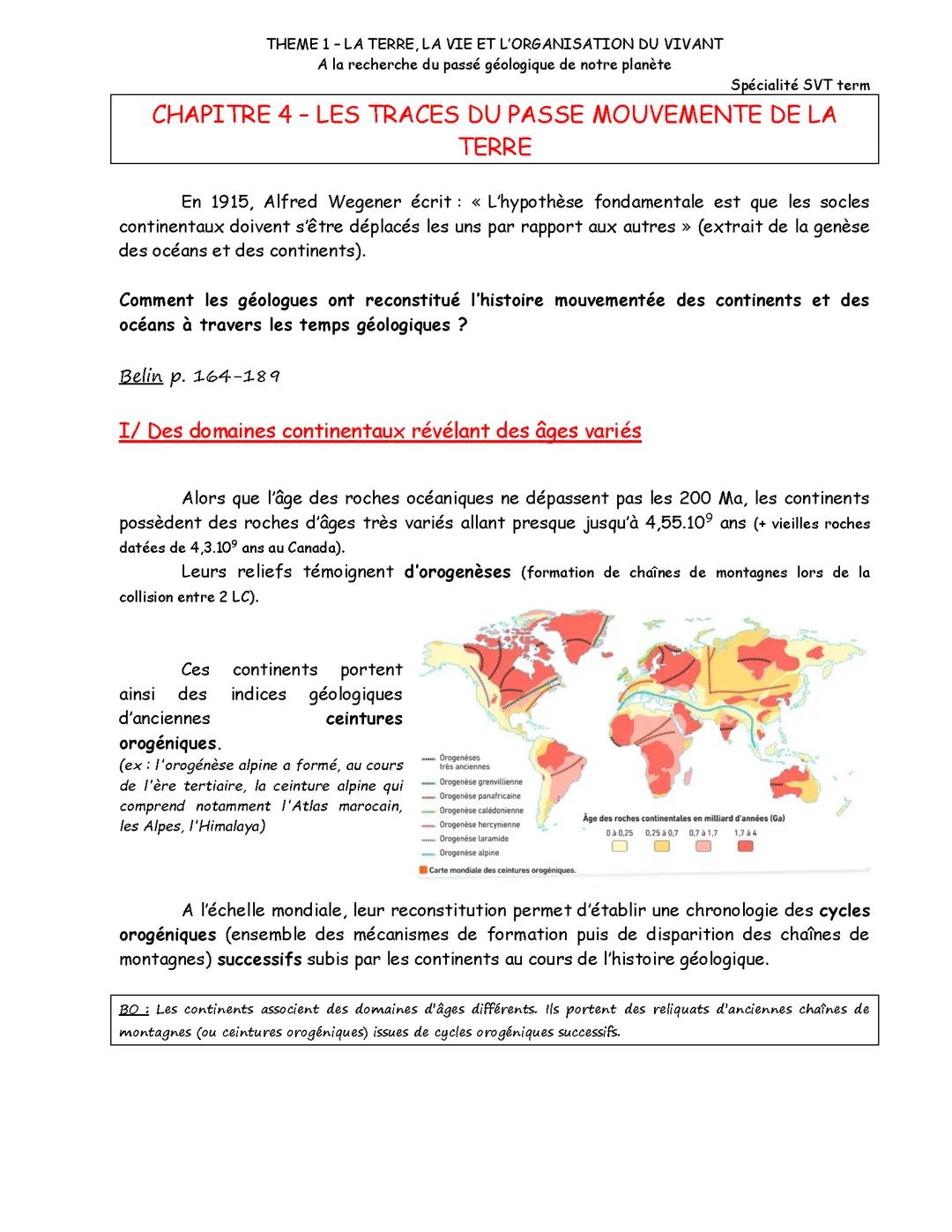chapitre 4 - les traces du passé mouvementé de la terre