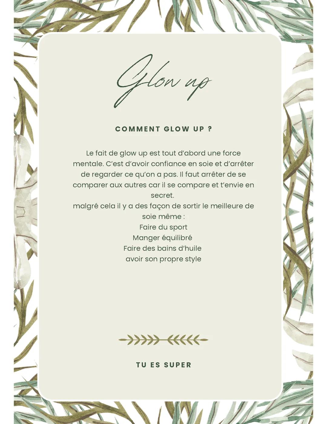 Commét glow up facilement