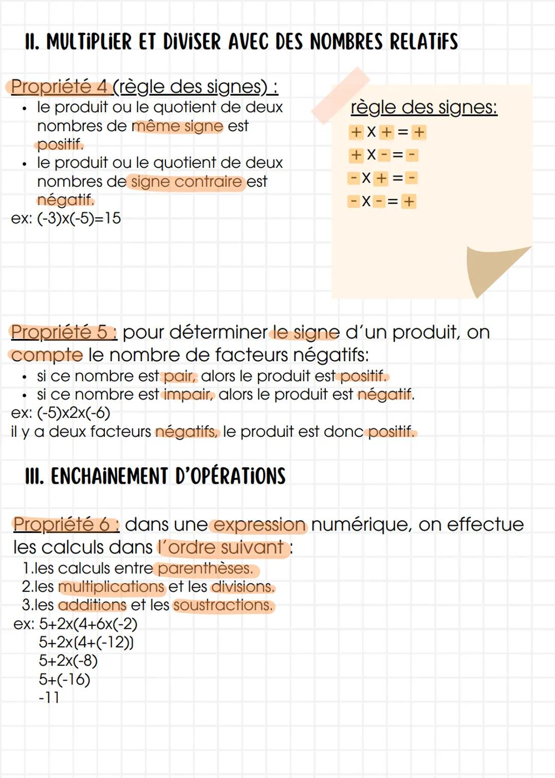 maths
NOMBRES RELATIFS
Ce que je sais faire à la fin de ce chapitre :
•
•
additionner et soustraire avec des nombres
relatifs.
multiplier et