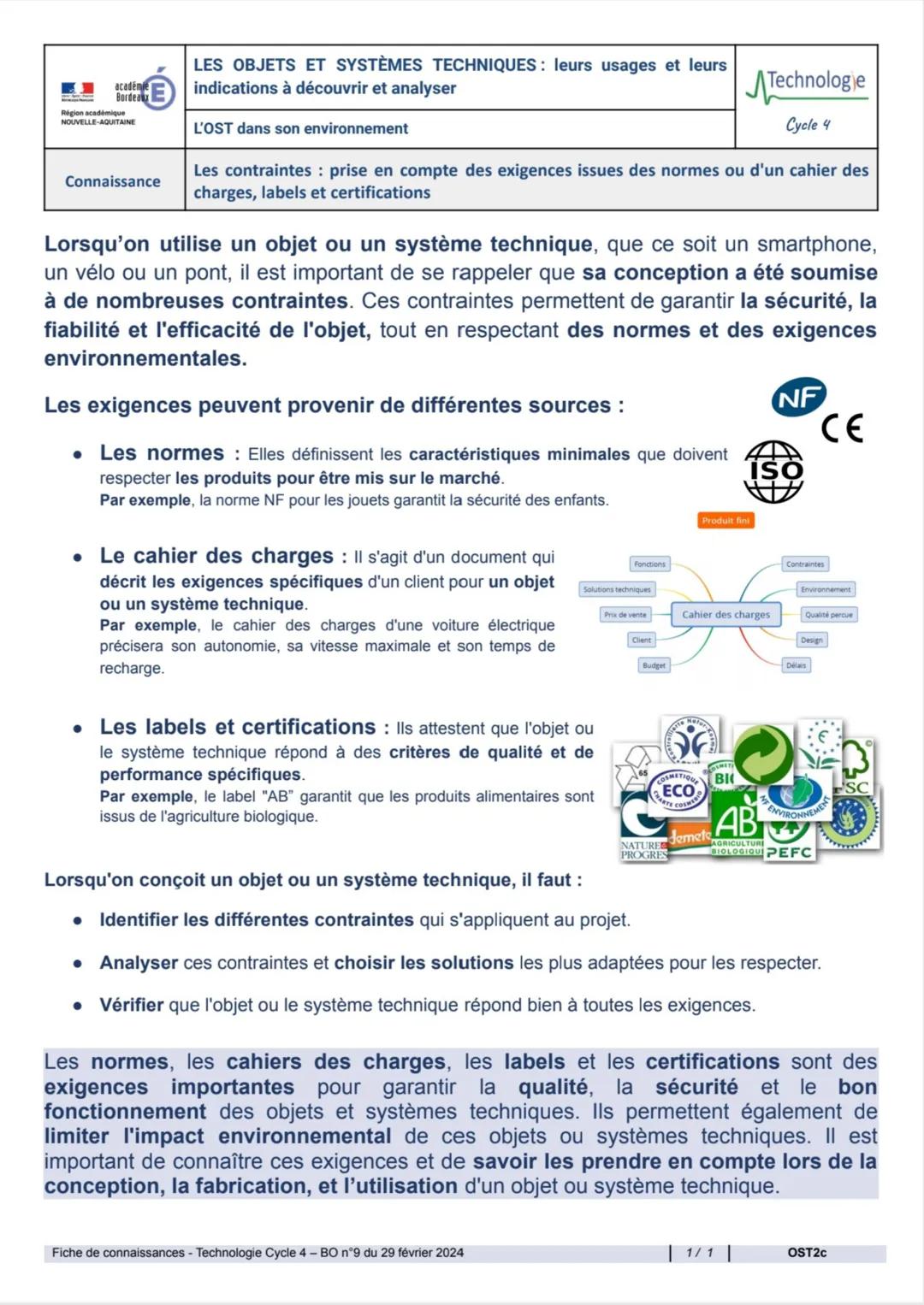 académie
Bordeaux
Région académique
NOUVELLE-AQUITAINE
Connaissance
LES OBJETS ET SYSTÈMES TECHNIQUES: leurs usages et leurs
indications à d