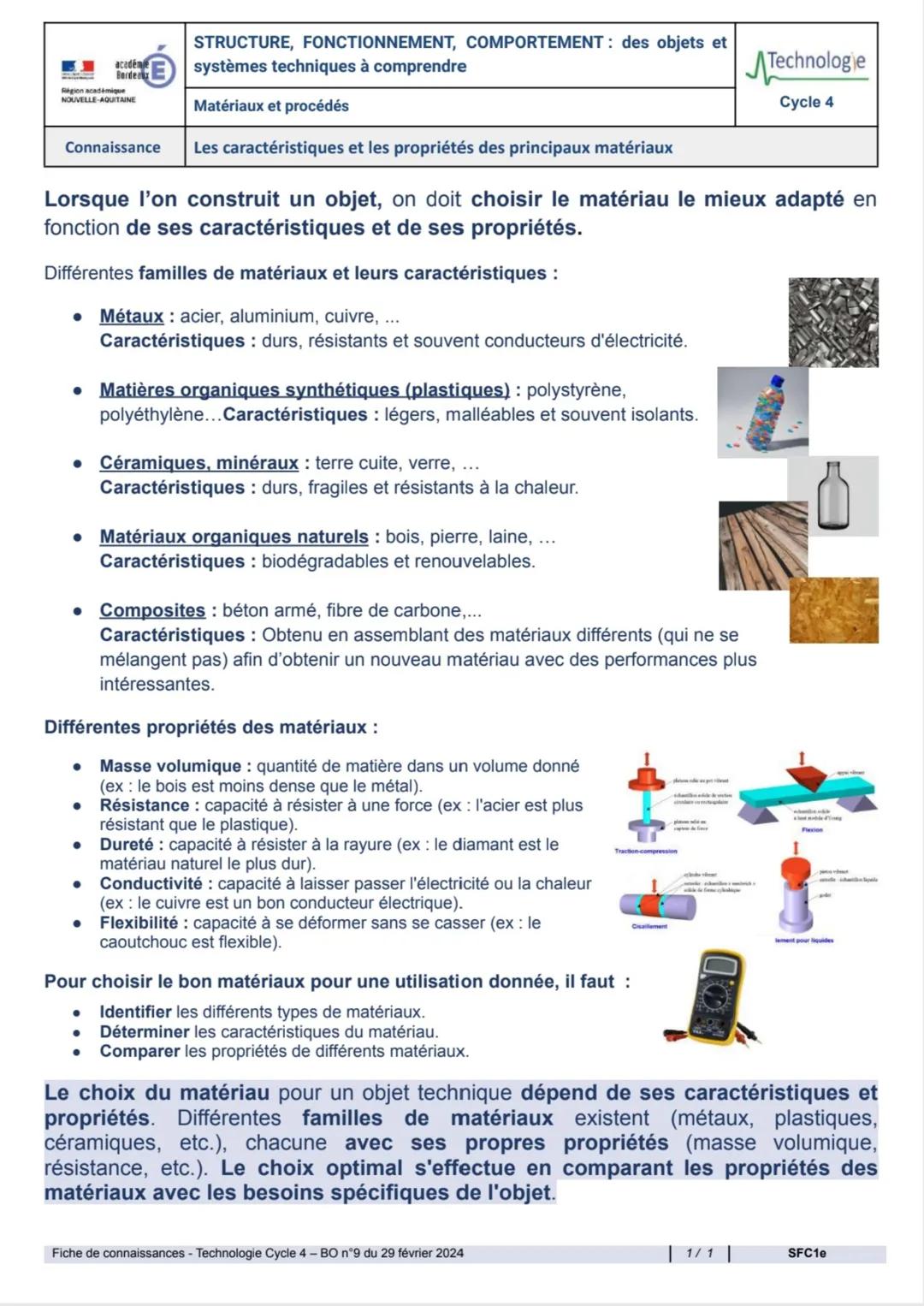 académie
Bordeaux
Région académique
NOUVELLE-AQUITAINE
Connaissance
LES OBJETS ET SYSTÈMES TECHNIQUES: leurs usages et leurs
indications à d