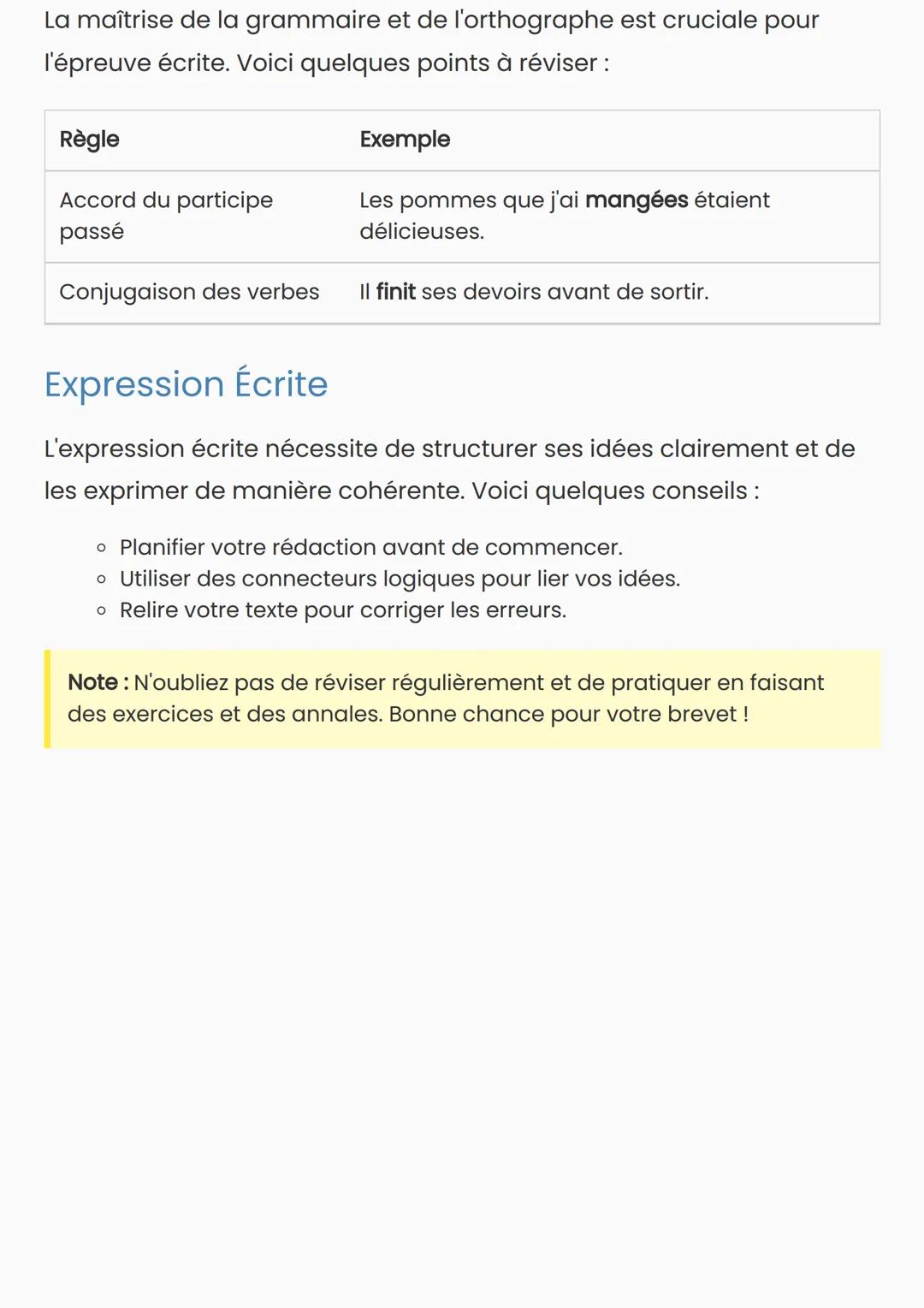 Révision pour le Brevet de Français
Introduction
Le brevet de français est une étape importante dans le parcours
scolaire. Il est essentiel