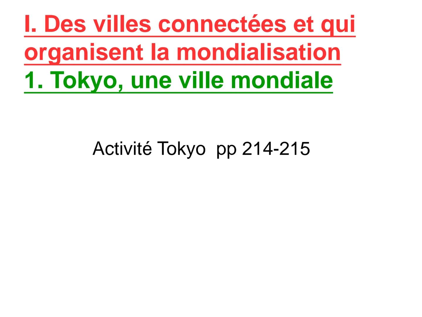 # Chapitre 2 = Des villes inégalement
connectées aux réseaux de
mondialisation
New-York, Etats-Unis Les villes du monde sont inégalement co