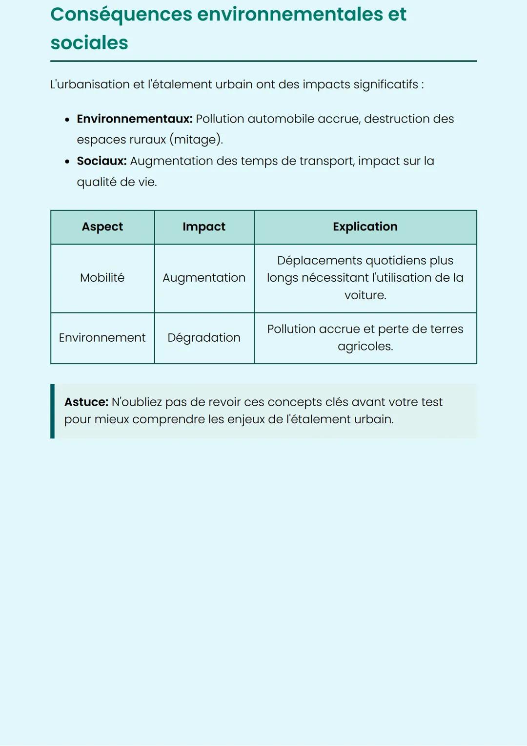 # L'étalement urbain
Conséquences sur la mobilité et l'environnement
## Introduction à l'étalement urbain
L'étalement urbain se caractéri