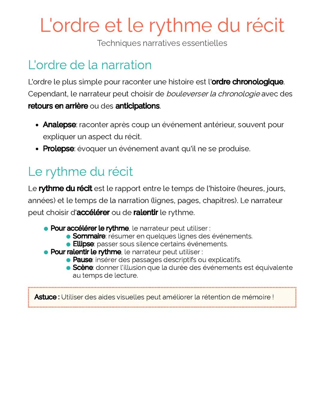 L'ordre et le rythme du récit