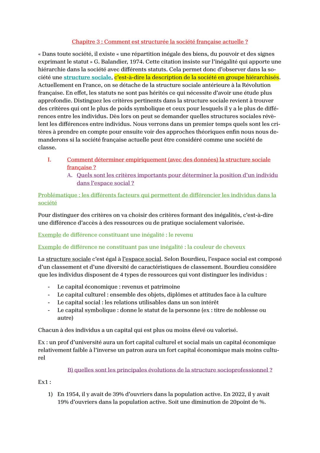 Les classes sociales en France