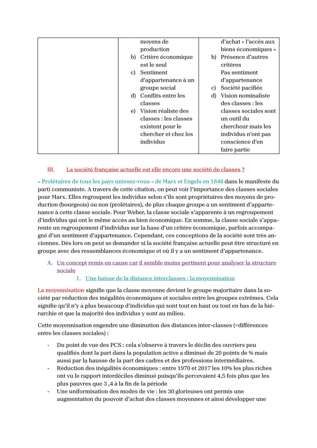 Chapitre 3: Comment est structurée la société française actuelle ?
<< Dans toute société, il existe « une répartition inégale des biens, du