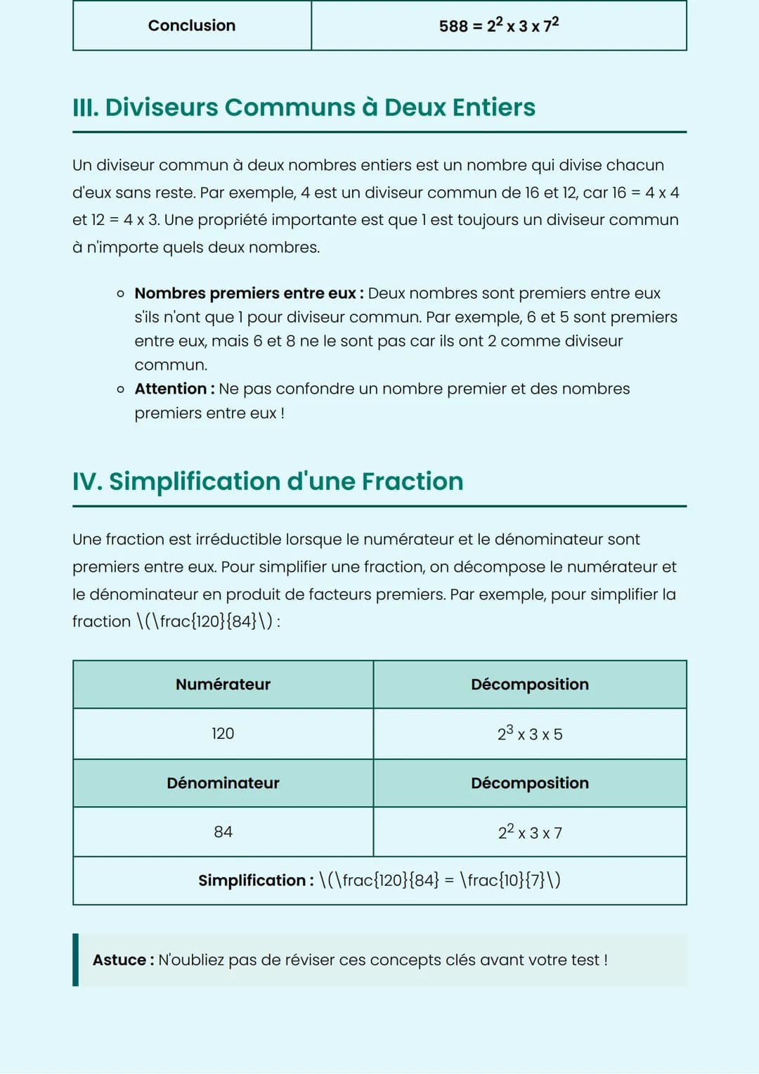 # Notes d'Arithmétique
Comprendre les Nombres Premiers et leurs Applications
I. Nombres Premiers
Un nombre premier est un nombre entier q