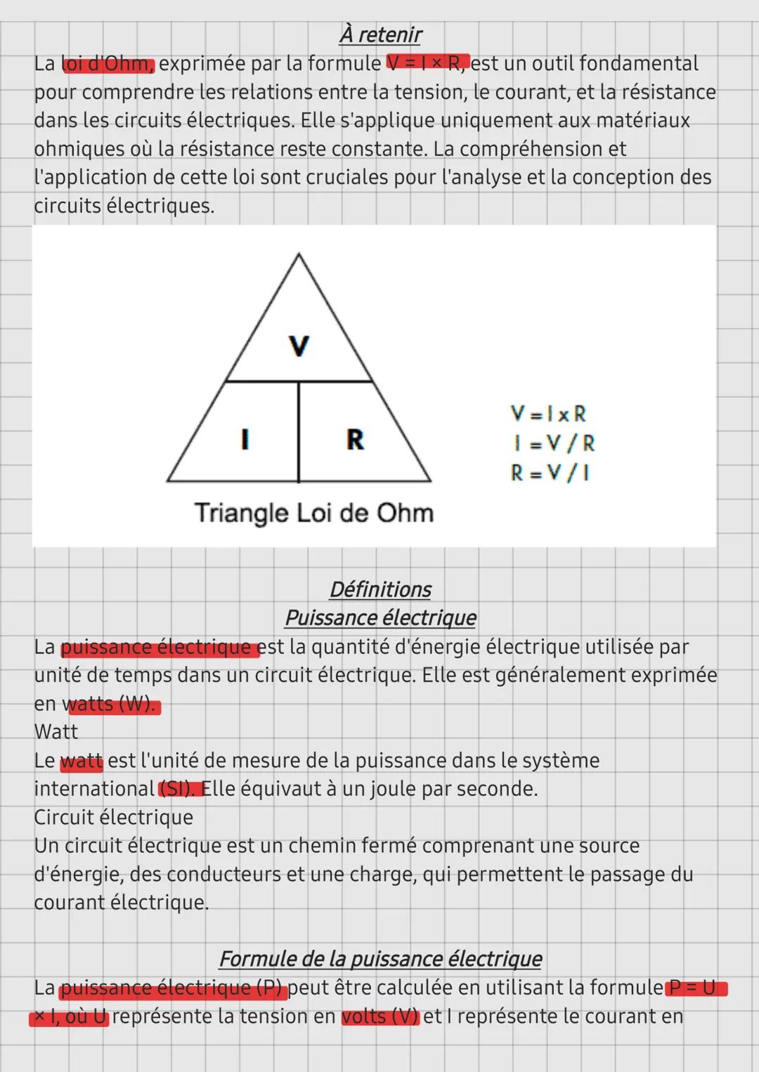 Tension électrique
La tension électrique est la différence de potentiel électrique entre deux
points d'un circuit. Elle est mesurée en volts