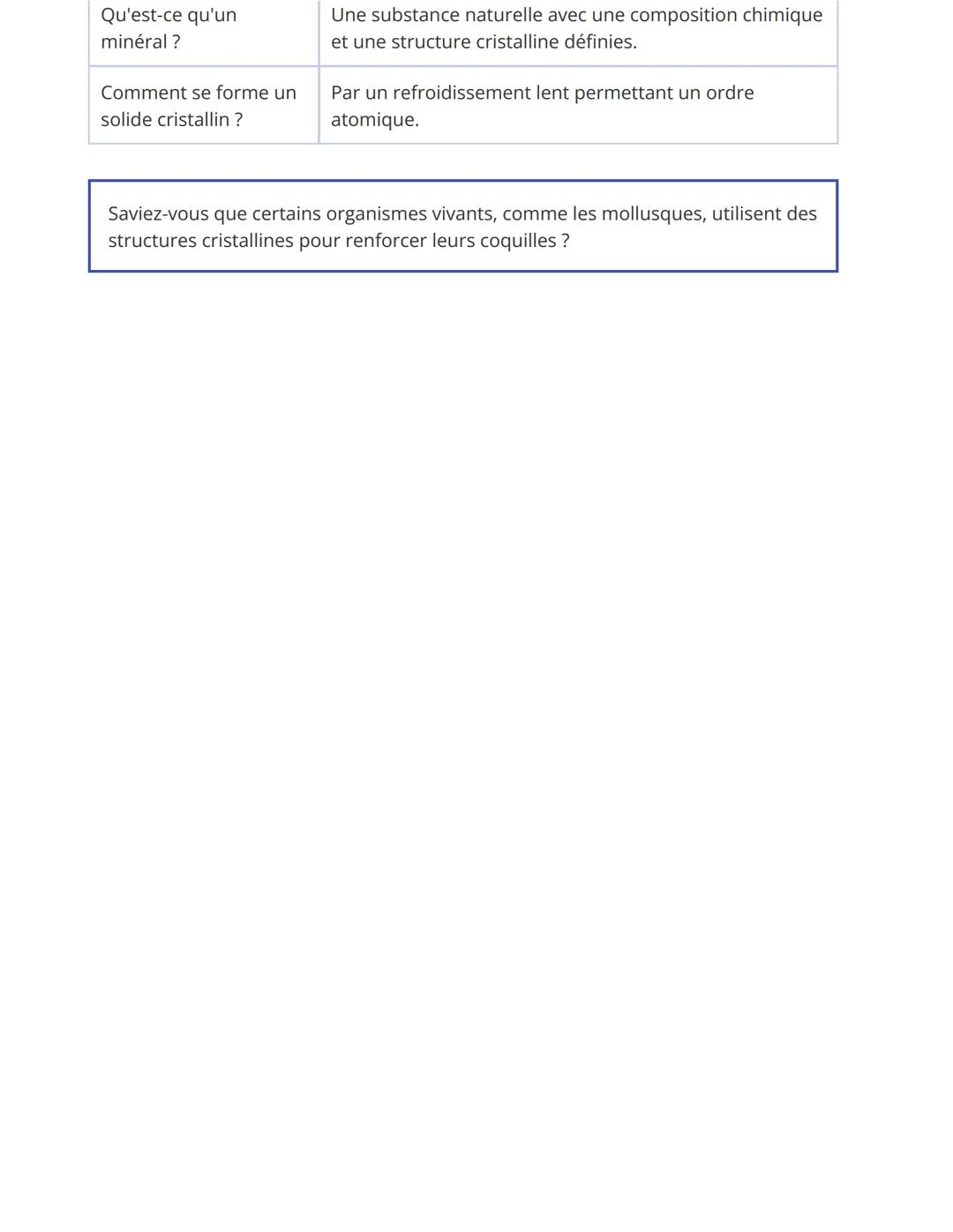 # Structures Minérales et Cristallines
Comprendre les fondements des minéraux et des roches
## Définitions et Concepts Essentiels
Les min