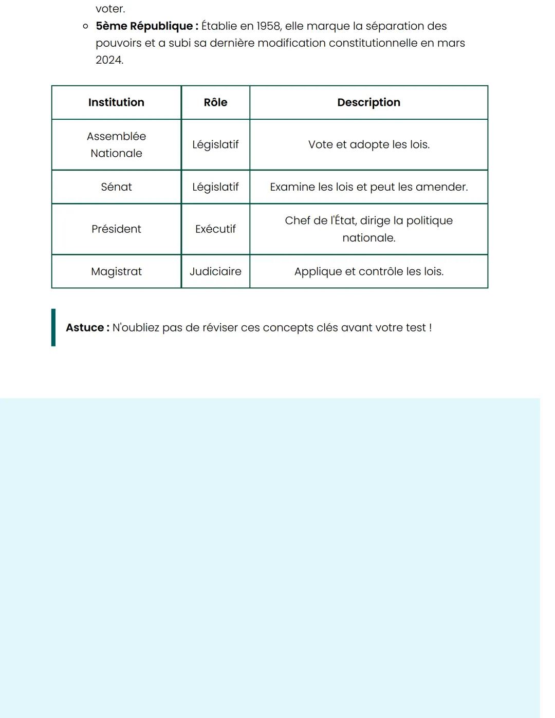 Le Système Politique
Français
Comprendre les institutions et la séparation des pouvoirs
Introduction au Système Politique
La France est une