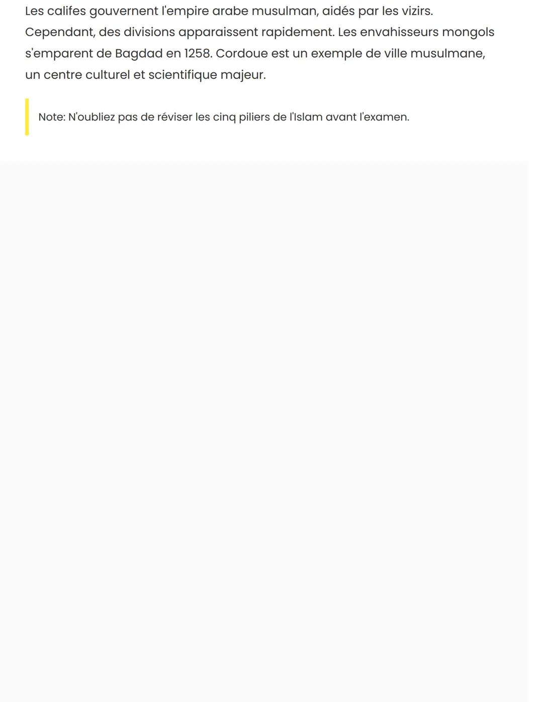 L'Islam: Pouvoirs, Sociétés et Cultures
I. Les Fondements de l'Islam
Au Vle siècle, l'Arabie est un désert peuplé principalement de nomades.