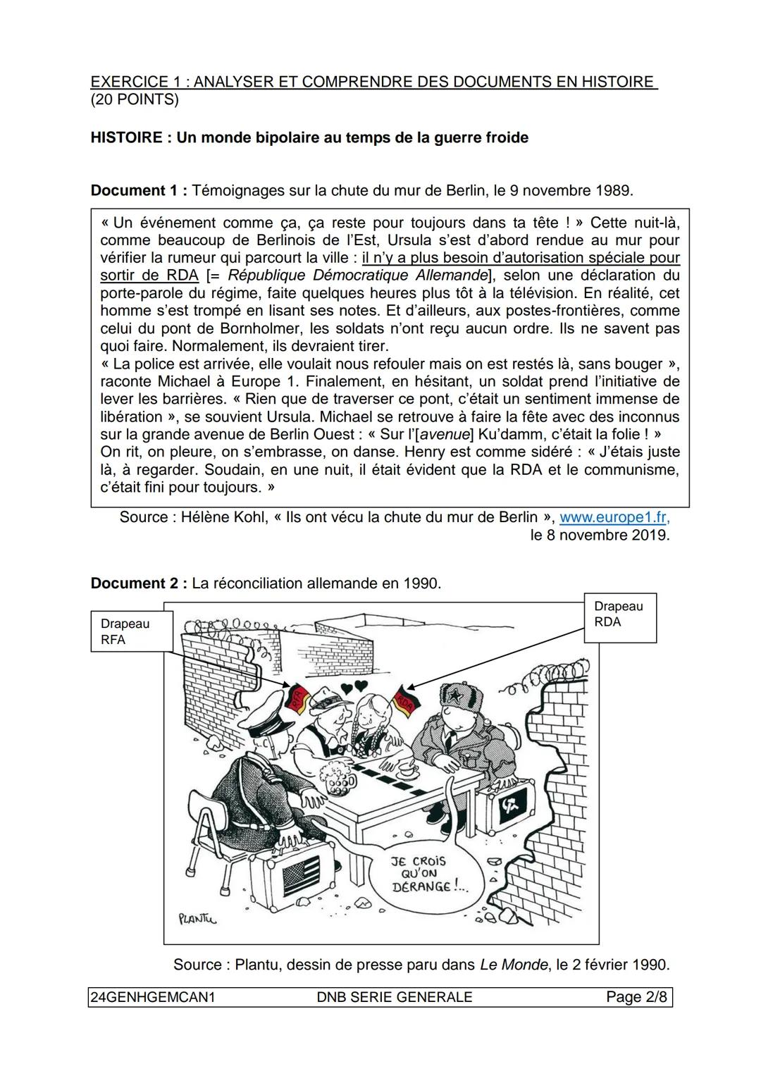 DIPLÔME NATIONAL DU BREVET
SESSION 2024
HISTOIRE-GÉOGRAPHIE
ENSEIGNEMENT MORAL ET CIVIQUE
Série générale
Durée de l'épreuve : 2 h 00
50 poin