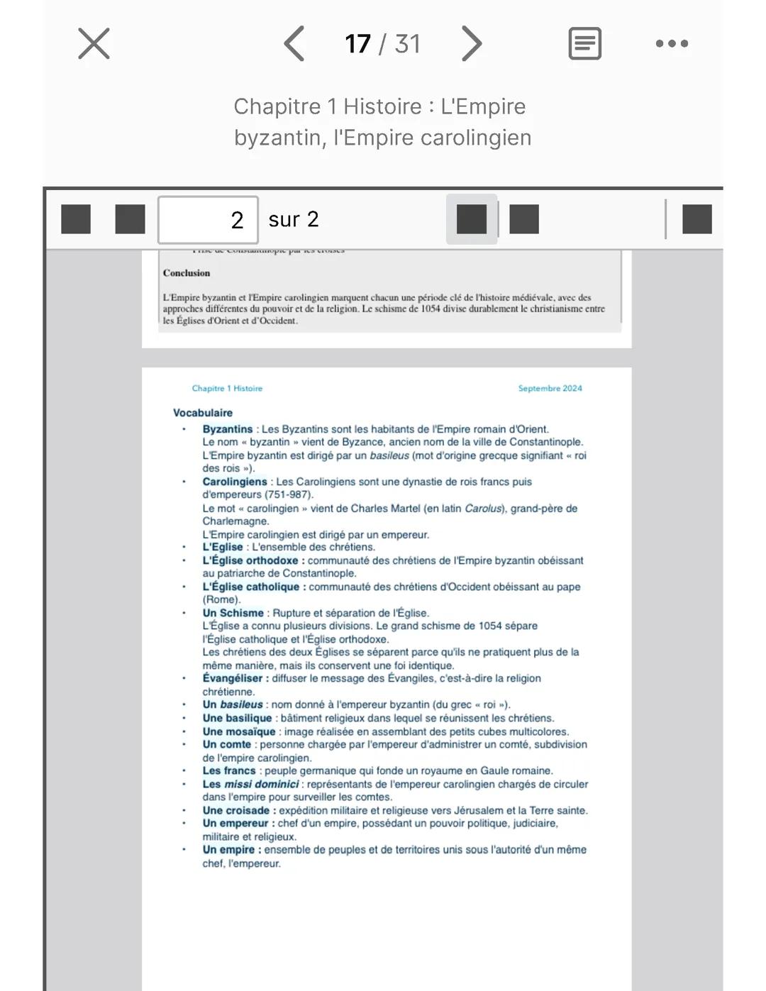 Histoire carolingien et bizantin