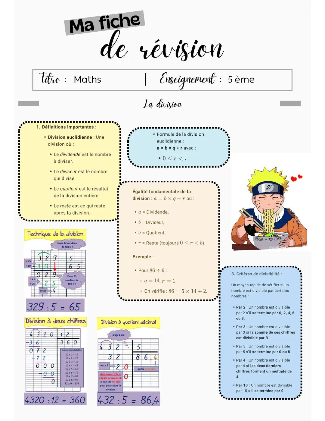La division euclidienne