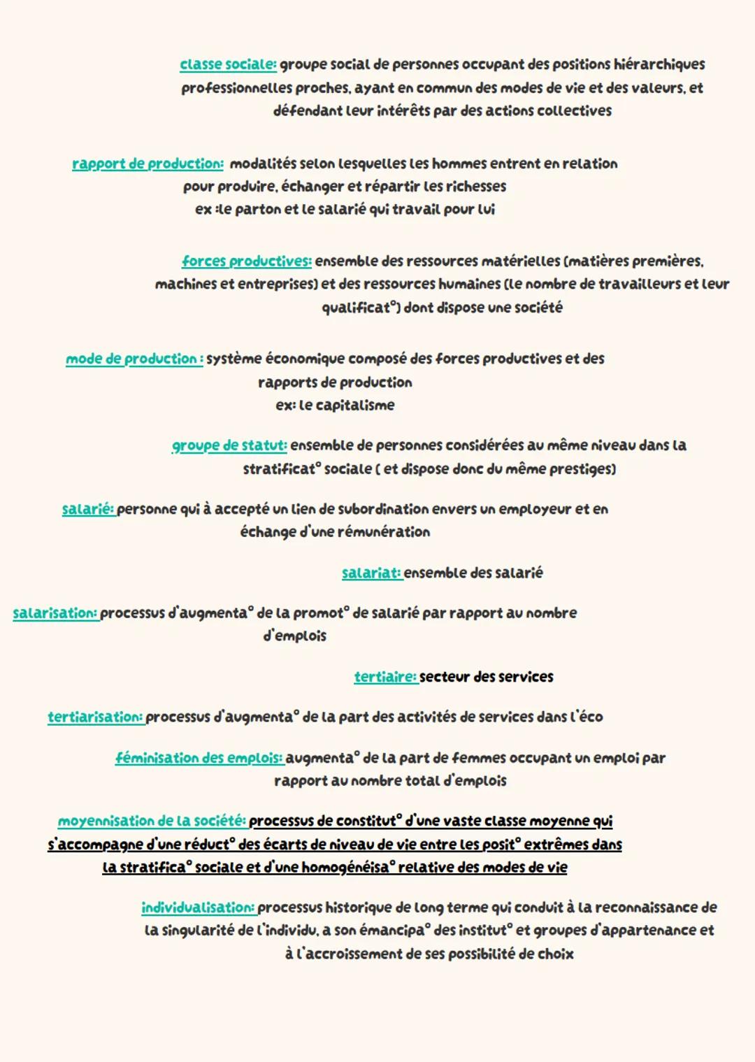SES (sociologie)
Chapitre 3- Comment est structurée la société française actuelle?
Espace sociale: c'est une représentation de la société