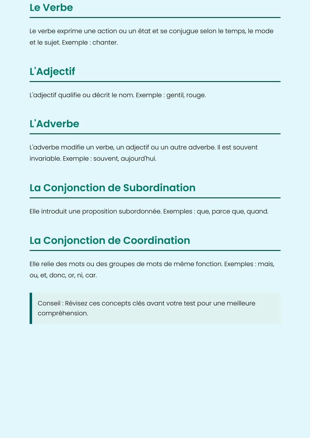 Les Classes Grammaticales
Un guide des différentes classes grammaticales en français
Le Déterminant
Le déterminant accompagne un nom et se d