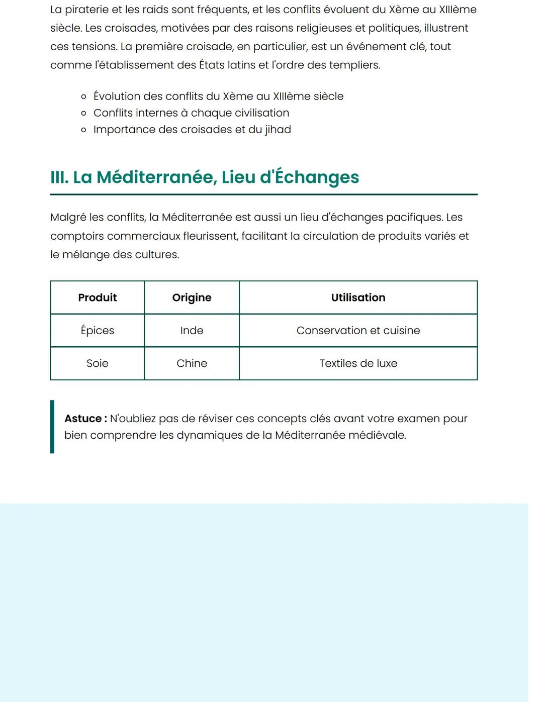# La Méditerranée Médiévale
Un espace d'échanges et de conflits à la croisée de trois
civilisations
## Introduction
La Méditerranée médié