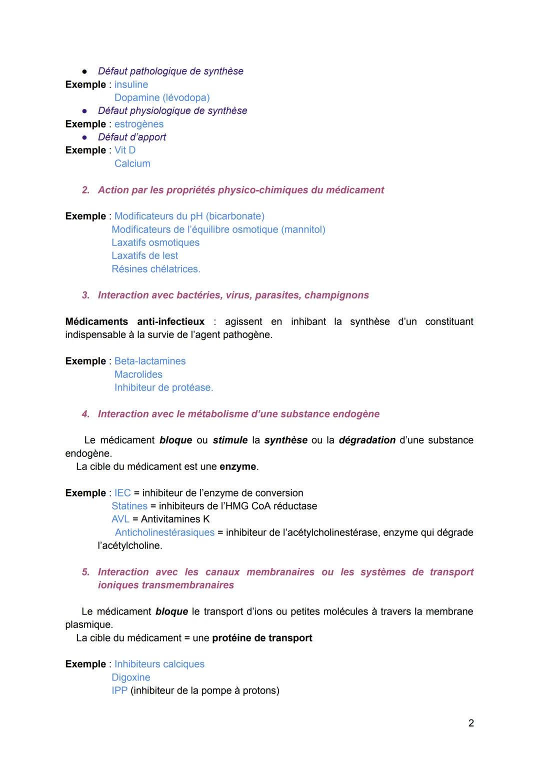 Notions de pharmacodynamie
Pharmacodynamie = étude de l'action du
médicament sur l'organisme.
=> C'est un processus dynamique des
effets pha