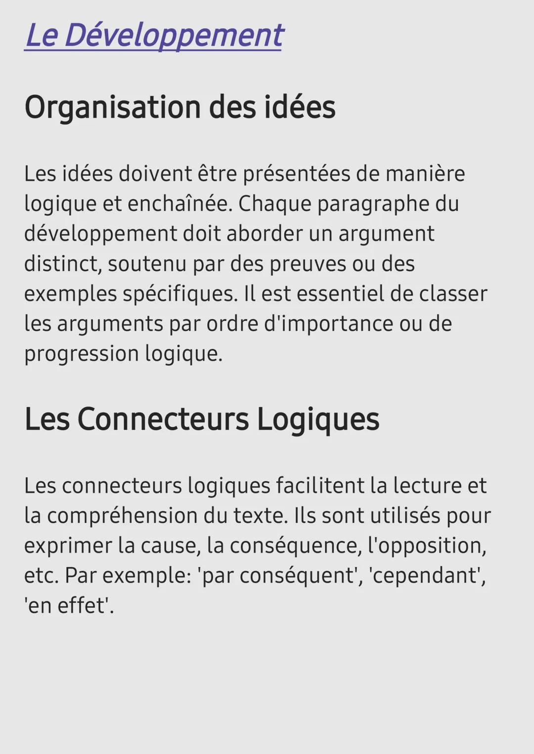 La construction d'un texte
argumentation
La structure classique d'un texte
argumentatif
Un texte argumentatif est généralement
structuré en