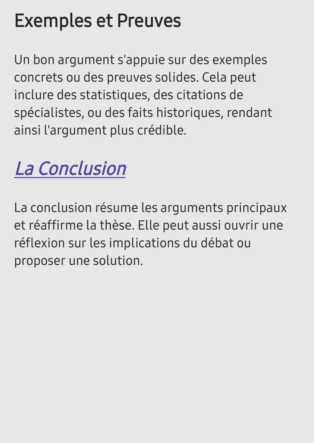 La construction d'un texte
argumentation
La structure classique d'un texte
argumentatif
Un texte argumentatif est généralement
structuré en