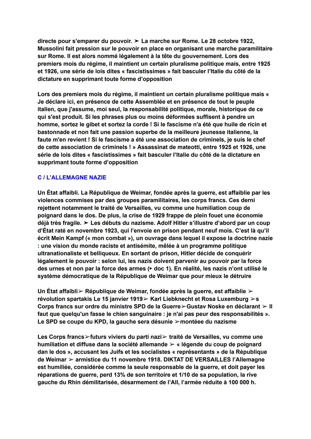 # Les régimes totalitaires
Introduction
Le fascisme n'est pas née en Italie il a eu seulement sa prolongation politique. Pour Zevv, il
pui