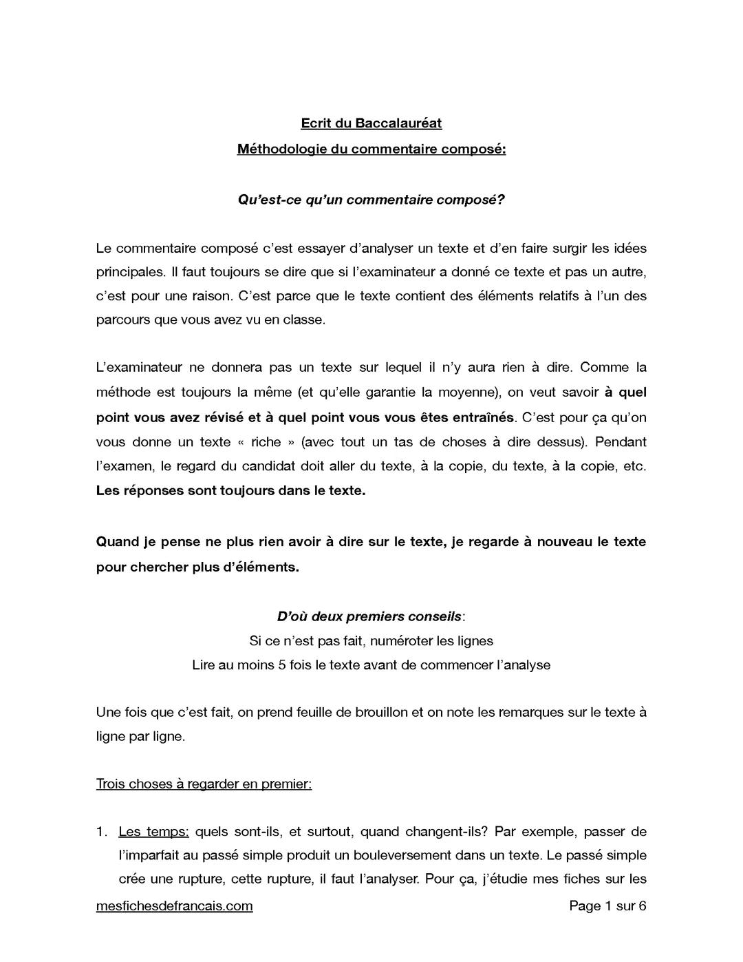 Qu’est-ce qu’un commentaire composé?