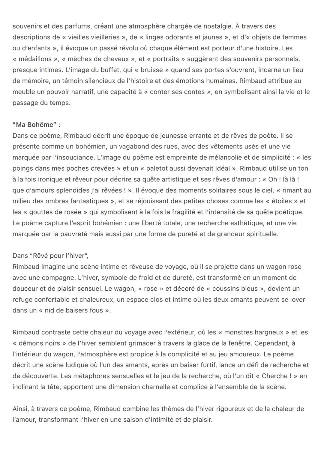 Dans Soleil et Chair,
Arthur Rimbaud exprime une célébration sensuelle et mystique de la nature, de la beauté, de la
liberté et de l'amour.