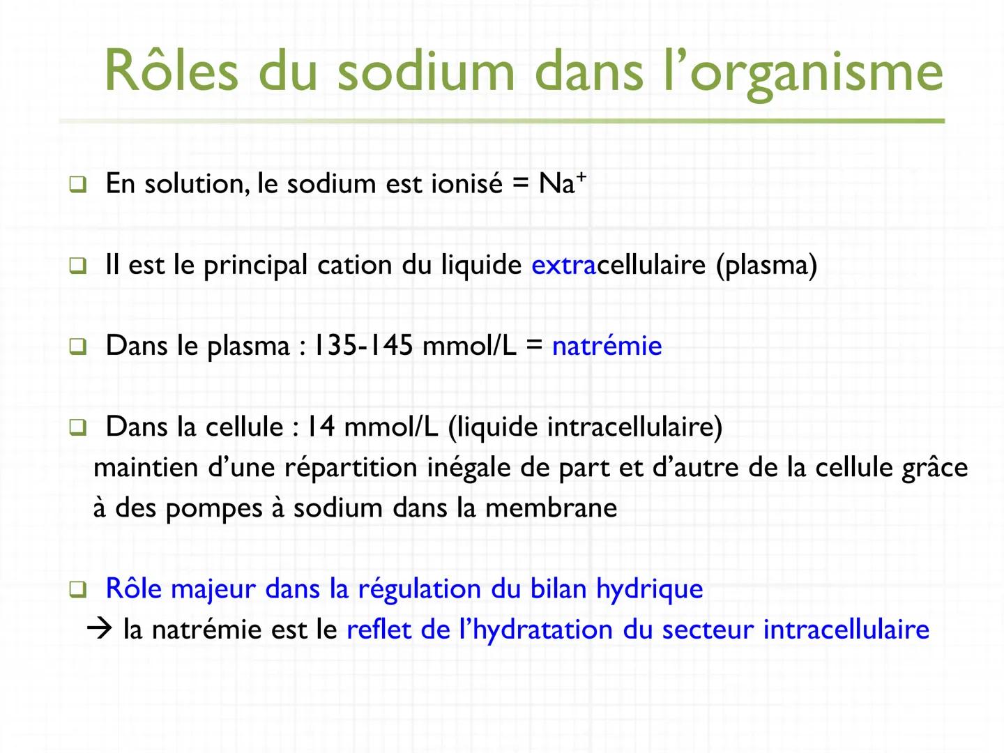 université
PARIS
PARIS 7
DIDEROT
MédiTICE
UFR de Médecine
UE N° 2.1
Les minéraux :
Na, K, Cl, Ca, P, Mg, S,
oligoéléments
Partie I: Les