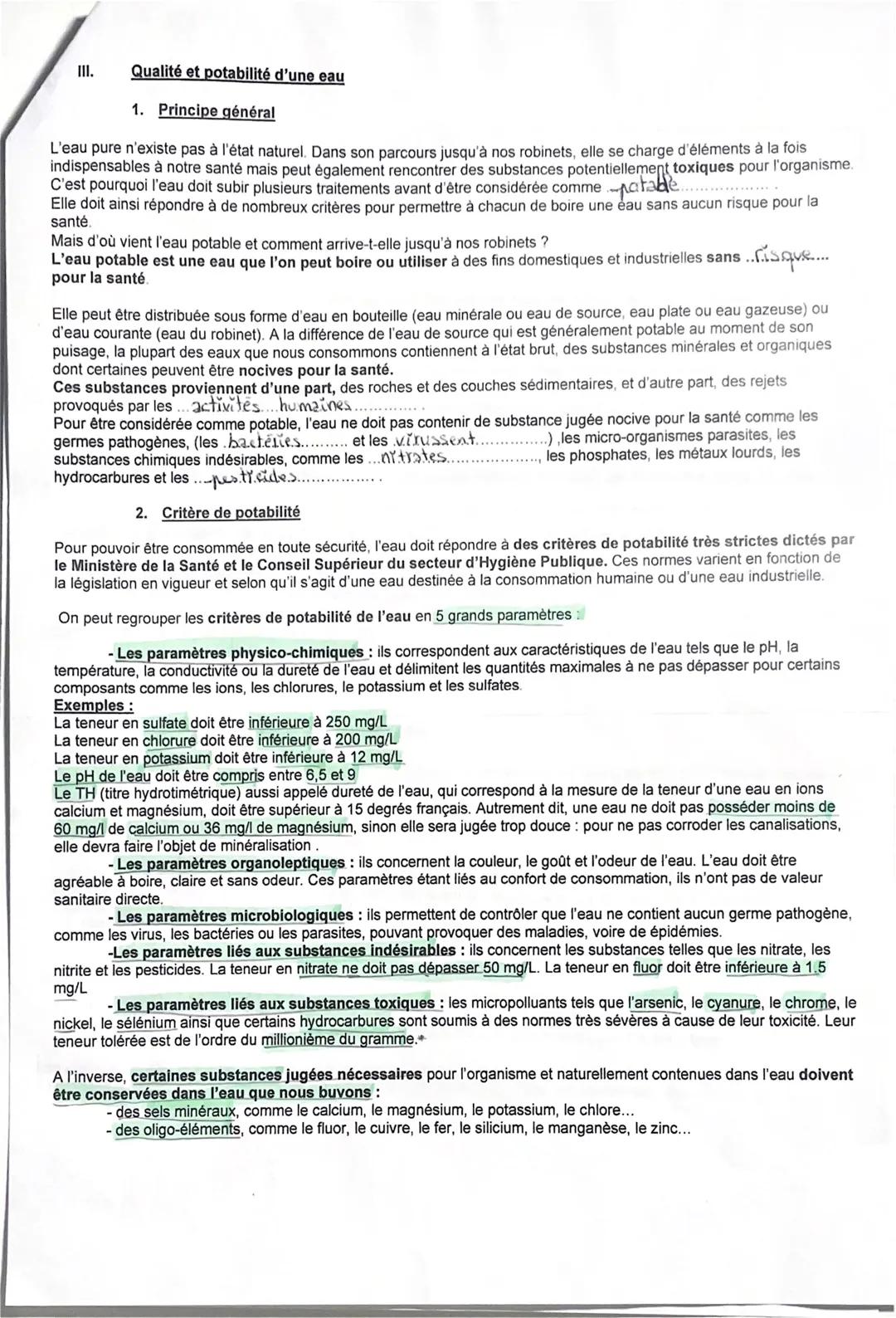 Tale ST2S-Chimie - Chapitre 2 - Cours élèves
LA QUALITE DE L'EAU
I.
Solubilité et conductivité
1. Solubilité
8.
8+
Nat
&+
La molécule d'eau