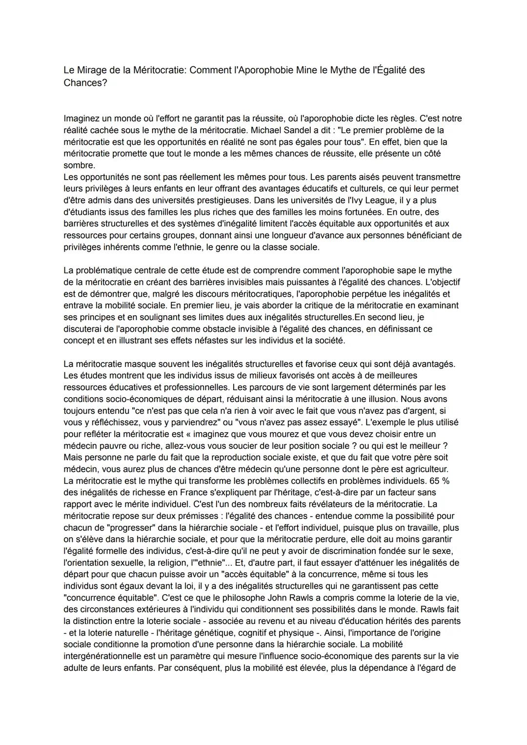 # Le Mirage de la Méritocratie: Comment l'Aporophobie Mine le Mythe de l'Égalité des
Chances?
Imaginez un monde où l'effort ne garantit pas