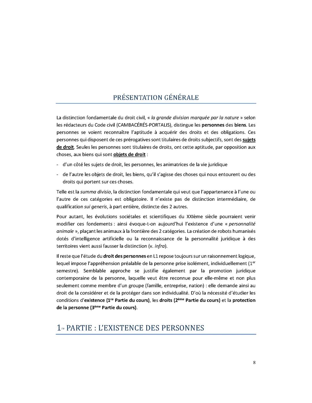 Droit des personnes 1