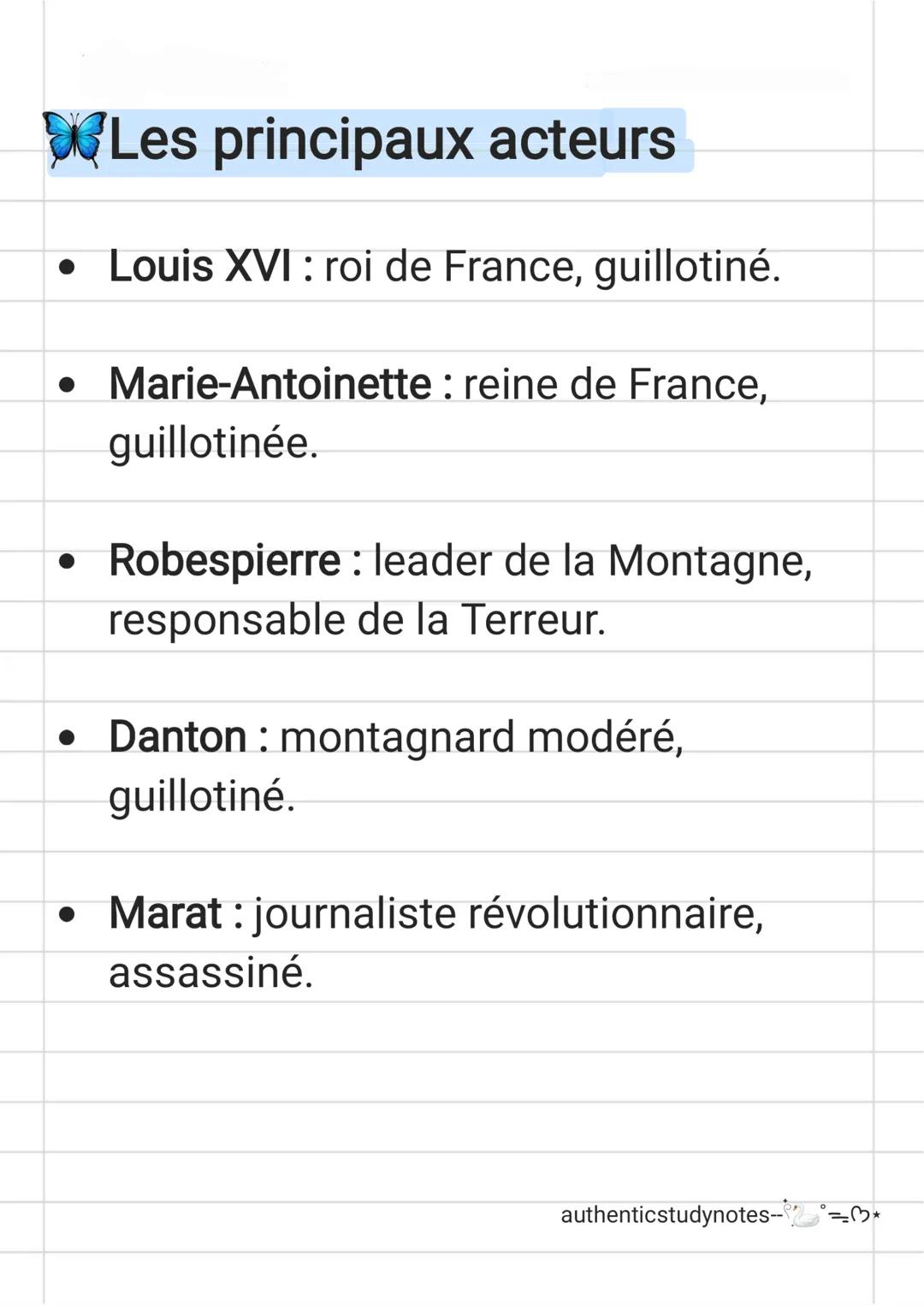 La Révolution française: Fiche
de révision
Les causes de la Révolution
(fin XVIIIe siècle)
• Crise économique: endettement de
l'État, mauvai