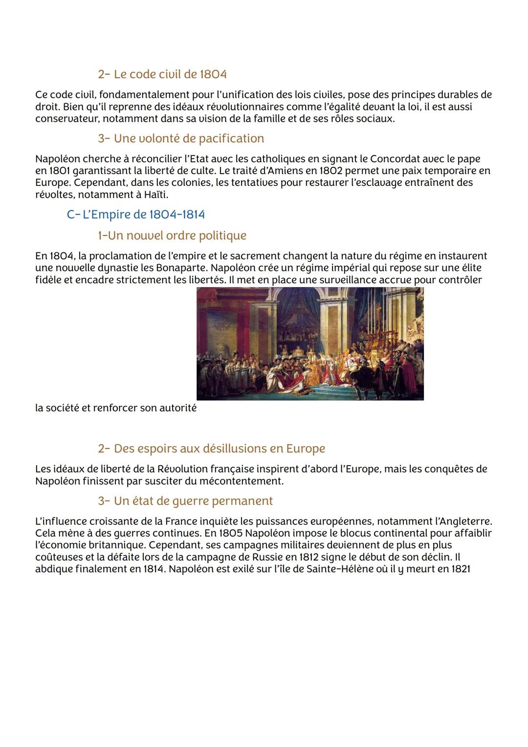 Thème 1: L'Europe face aux révolutions
Chapitre I: La Révolution française et l'Empire: une nouvelle conception de la nation
1- La rupture